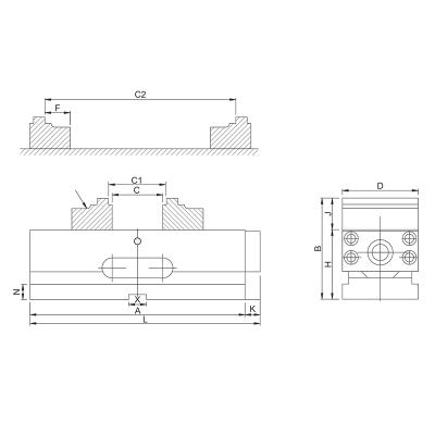 Self-centering Machine Vice with jaw width 100 mm (4- and 5-axis) XL-version